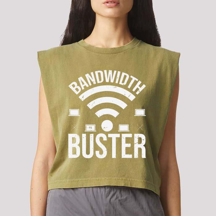 Bandwidth Buster Network Admin Garment-Dyed Women's Muscle Tee