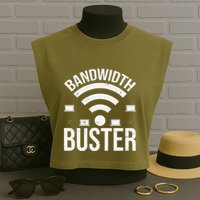 Bandwidth Buster Network Admin Garment-Dyed Women's Muscle Tee