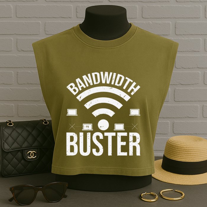 Bandwidth Buster Network Admin Garment-Dyed Women's Muscle Tee