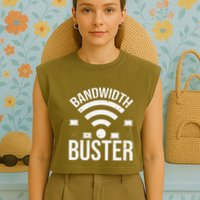 Bandwidth Buster Network Admin Garment-Dyed Women's Muscle Tee