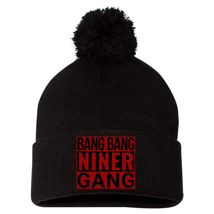 Bang Bang Niner Gang Football San Francisco Sports Pom Pom 12in Knit Beanie