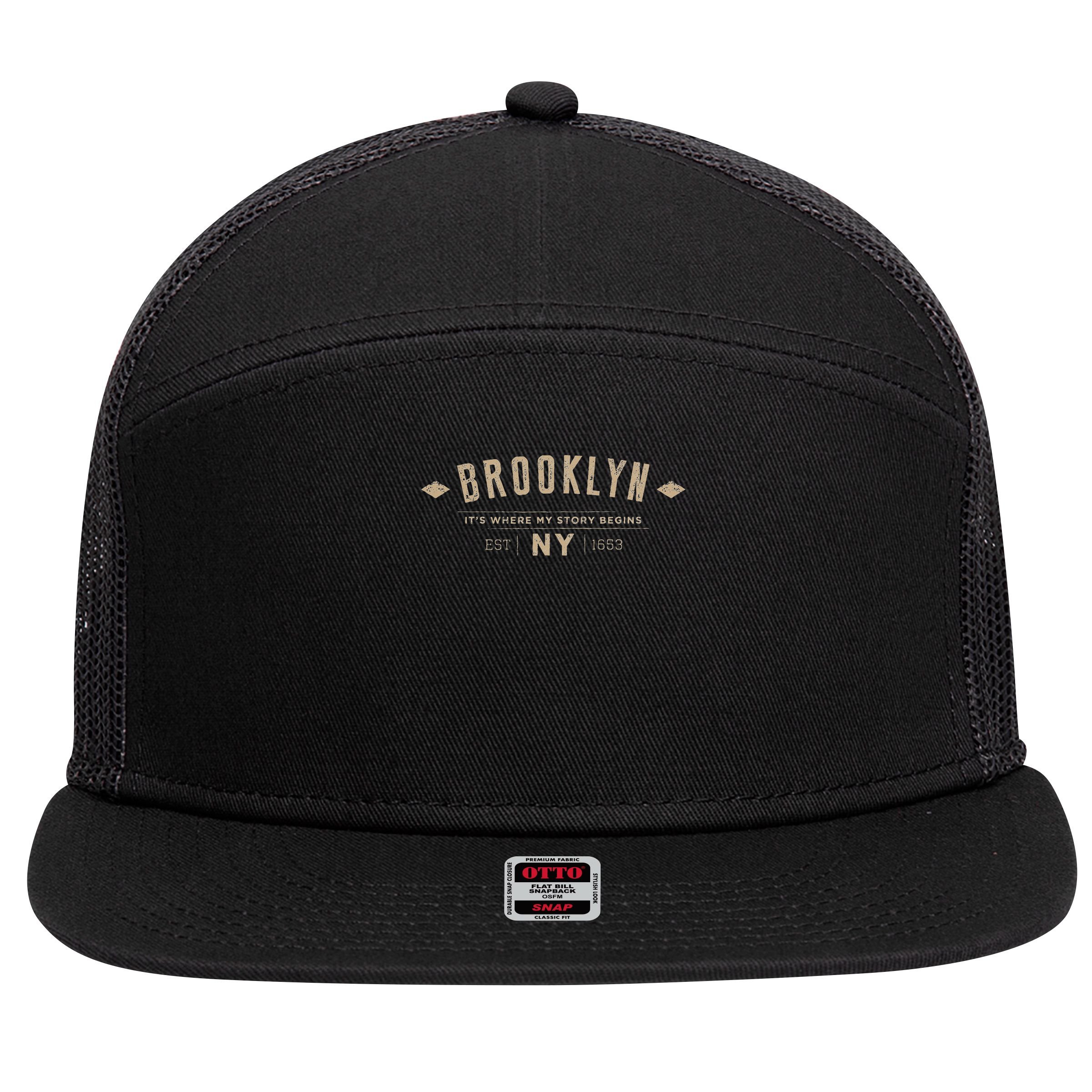 Brooklyn Brooklyn Ny 7 Panel Mesh Trucker Snapback Hat