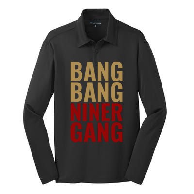 Bang Bang Niner Gang Football San Francisco Sports Silk Touch Performance Long Sleeve Polo