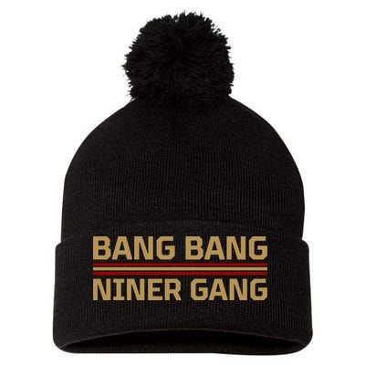 Bang Bang Niner Gang Football San Francisco Sports Pom Pom 12in Knit Beanie