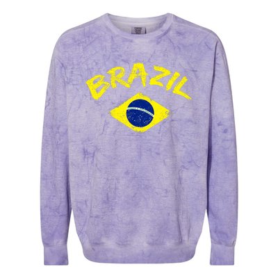 Brasil Brazilian National Flag Soccer Jersey Football Colorblast Crewneck Sweatshirt