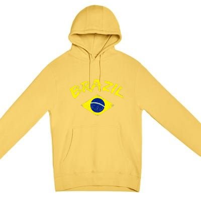 Brasil Brazilian National Flag Soccer Jersey Football Premium Pullover Hoodie