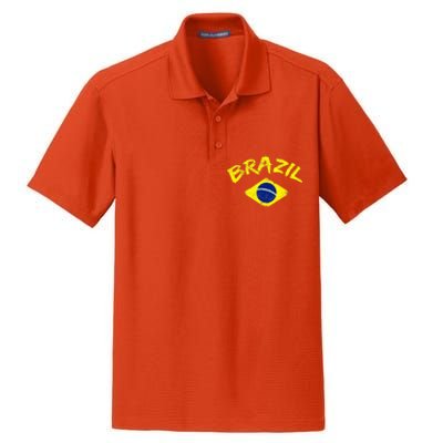 Brasil Brazilian National Flag Soccer Jersey Football Dry Zone Grid Polo