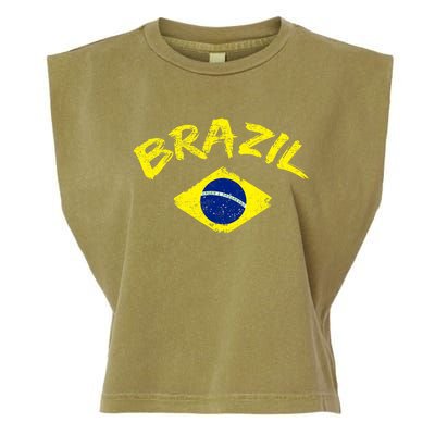 Brasil Brazilian National Flag Soccer Jersey Football Garment-Dyed Women's Muscle Tee