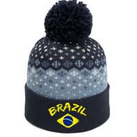 Brasil Brazilian National Flag Soccer Jersey Football The Baniff Cuffed Pom Beanie