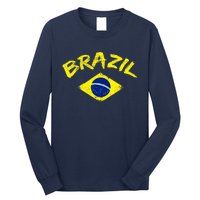 Brasil Brazilian National Flag Soccer Jersey Football Long Sleeve Shirt