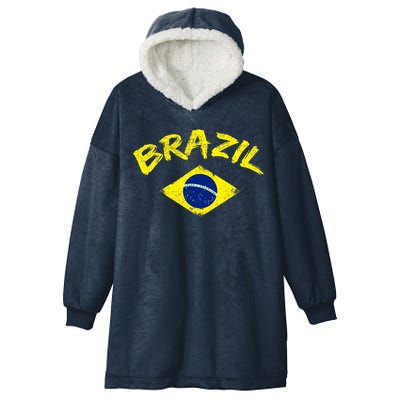 Brasil Brazilian National Flag Soccer Jersey Football Hooded Wearable Blanket