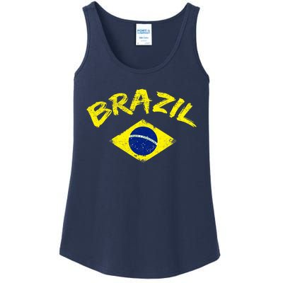 Brasil Brazilian National Flag Soccer Jersey Football Ladies Essential Tank