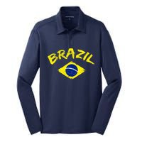 Brasil Brazilian National Flag Soccer Jersey Football Silk Touch Performance Long Sleeve Polo