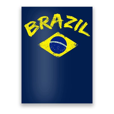 Brasil Brazilian National Flag Soccer Jersey Football Poster