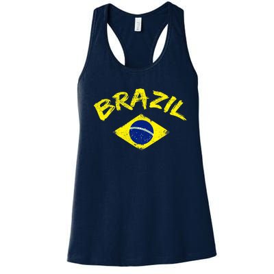 Brasil Brazilian National Flag Soccer Jersey Football Women's Racerback Tank