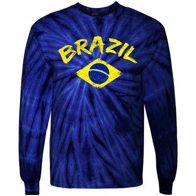 Brasil Brazilian National Flag Soccer Jersey Football Tie-Dye Long Sleeve Shirt