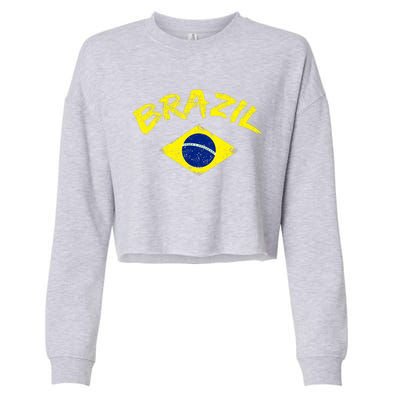 Brasil Brazilian National Flag Soccer Jersey Football Cropped Pullover Crew