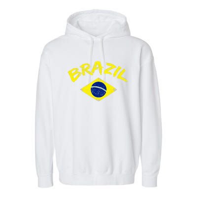 Brasil Brazilian National Flag Soccer Jersey Football Garment-Dyed Fleece Hoodie