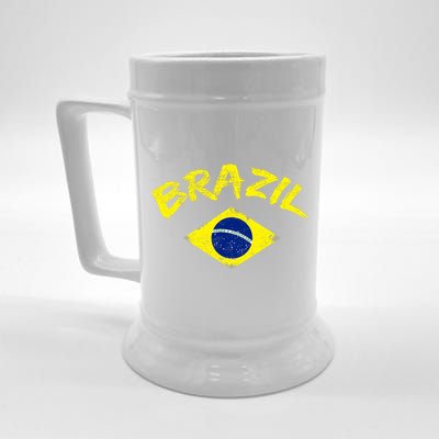 Brasil Brazilian National Flag Soccer Jersey Football Beer Stein