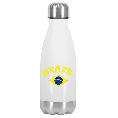 Brasil Brazilian National Flag Soccer Jersey Football Stainless Steel Insulated Water Bottle