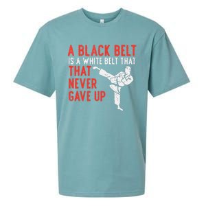 Black Belt Never Gave Up Karate Taekwondo Inspirational Gift Sueded Cloud Jersey T-Shirt