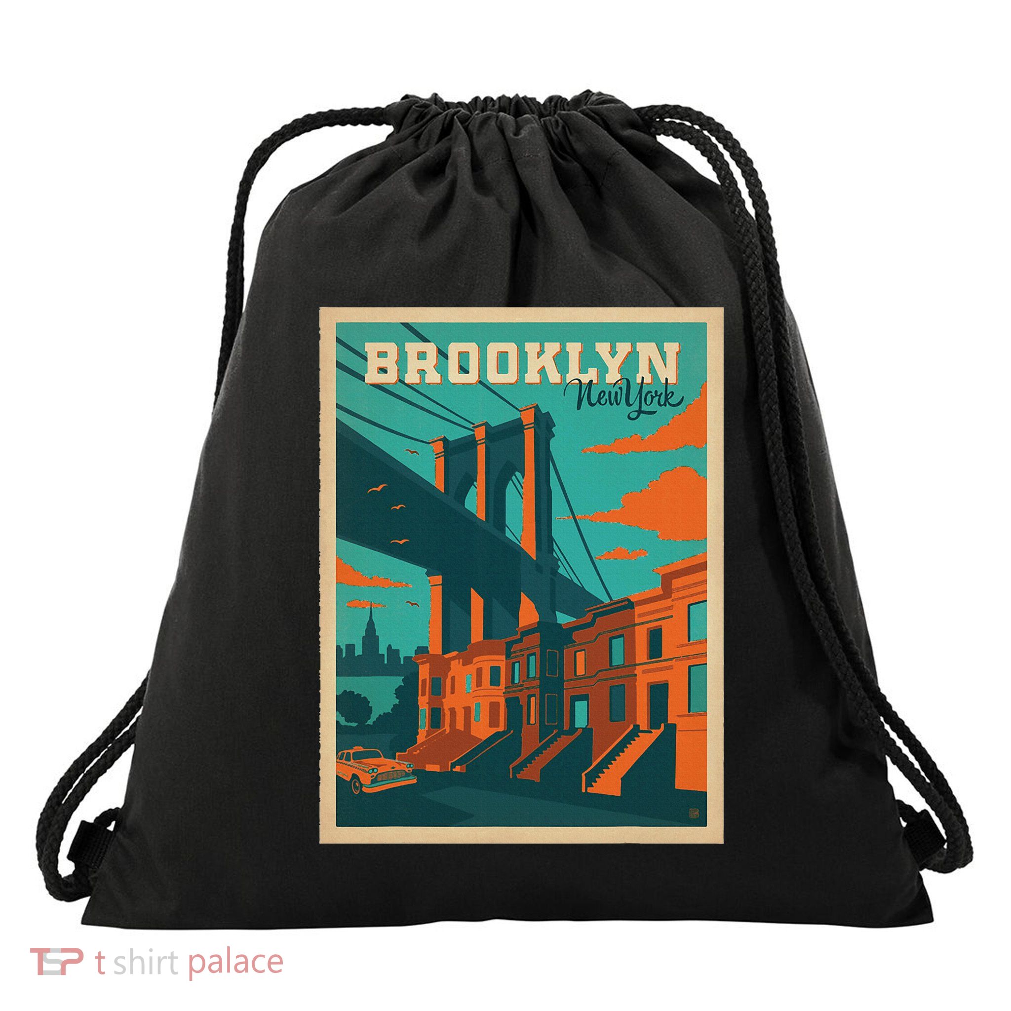 Brooklyn Bridge New York Drawstring Bag