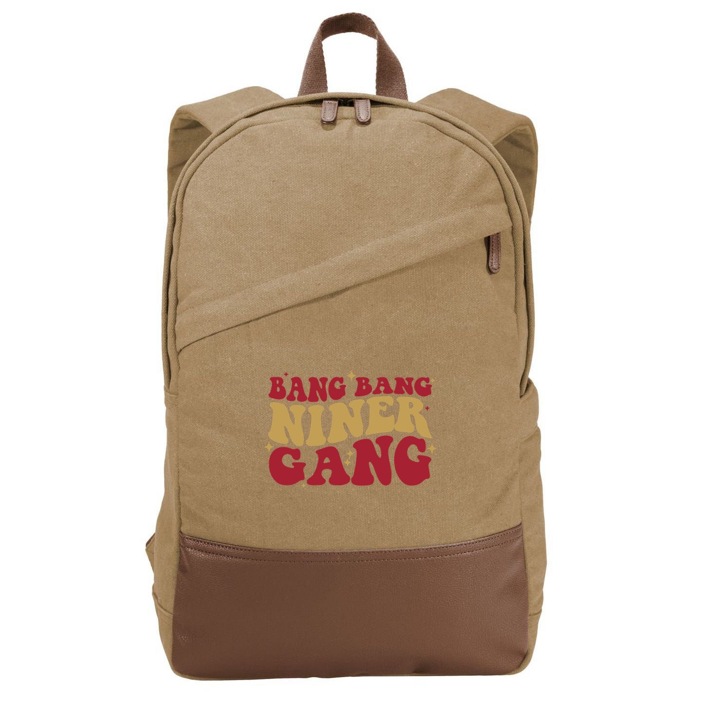Bang Bang Niner Gang San Francisco Football Cotton Canvas Backpack