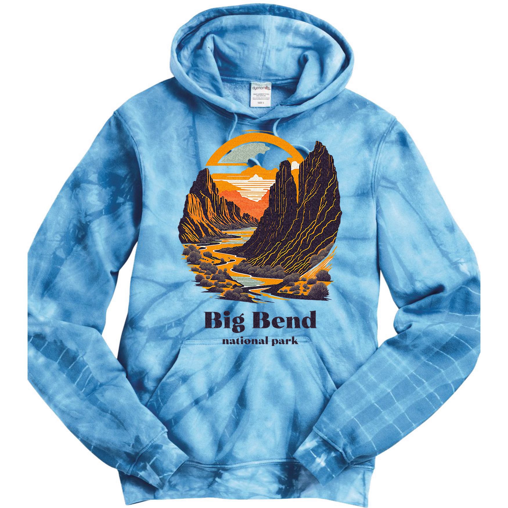 Big Bend National Park Texas Cool Vintage Style Tie Dye Hoodie