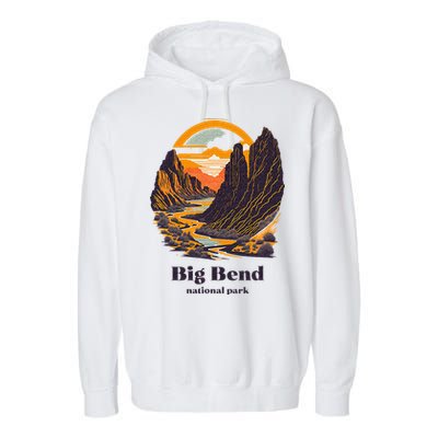 Big Bend National Park Texas Cool Vintage Style Garment-Dyed Fleece Hoodie
