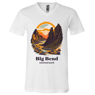 Big Bend National Park Texas Cool Vintage Style V-Neck T-Shirt