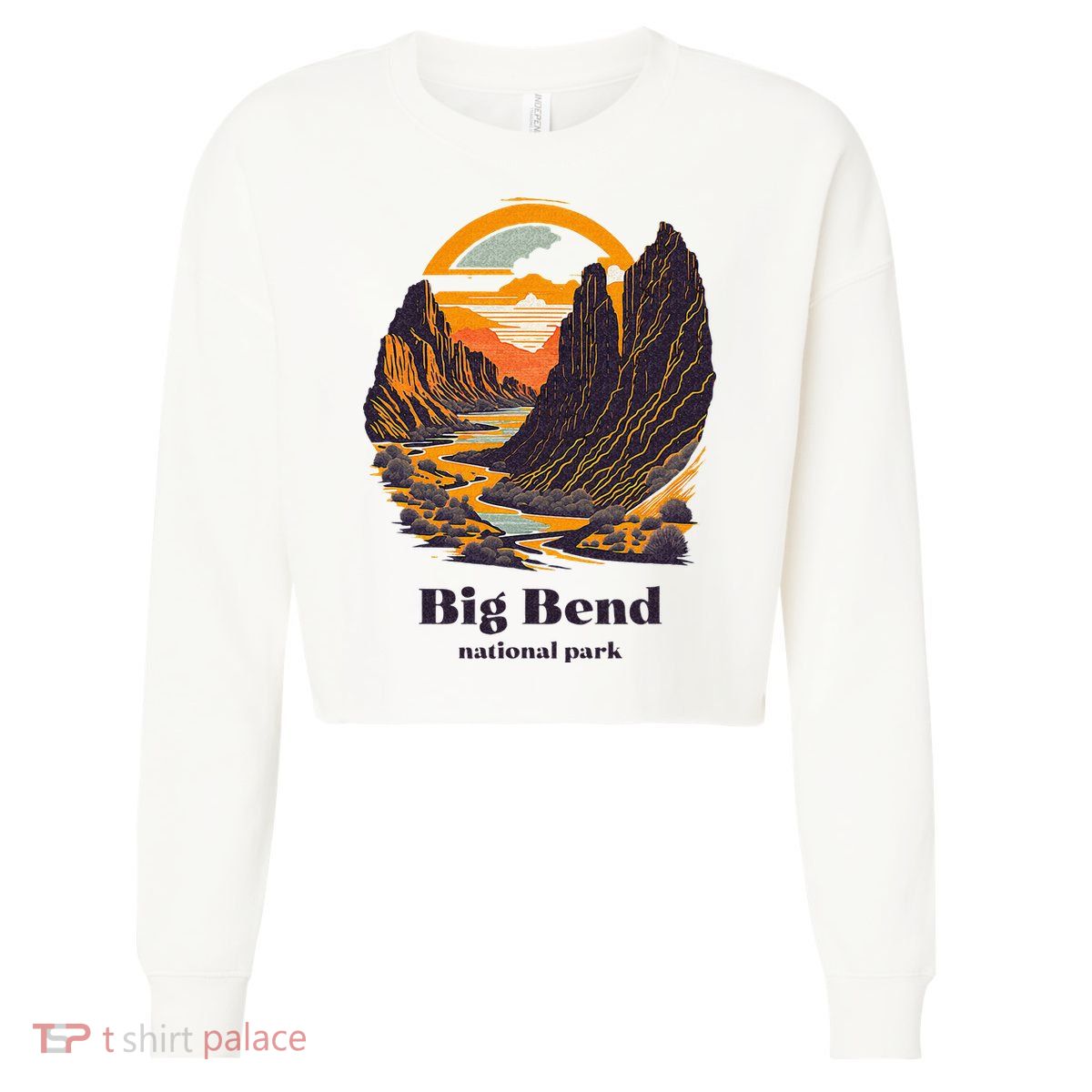 Big Bend National Park Texas Cool Vintage Style Cropped Pullover Crew