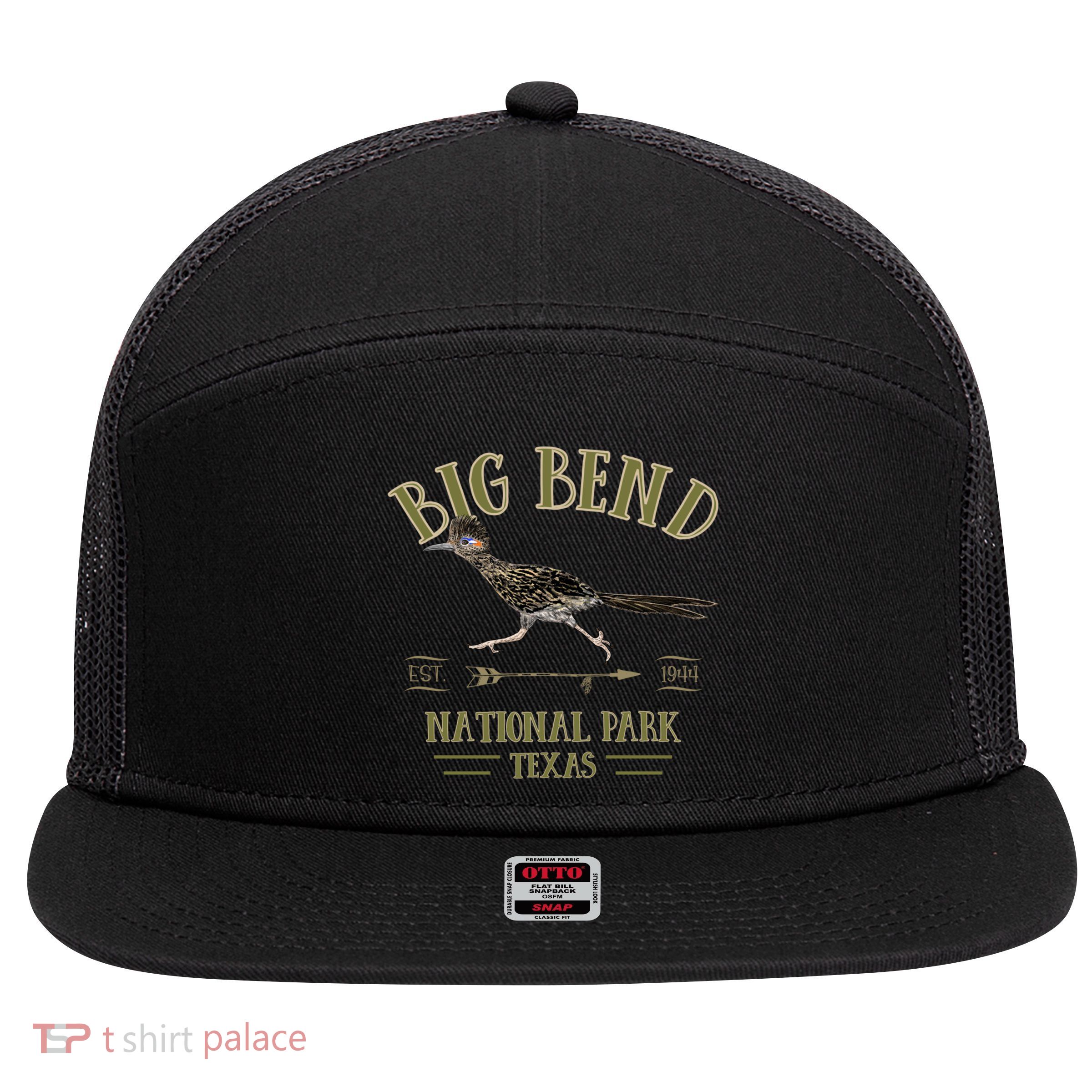 Big Bend National Park Roadrunner Np Texas Tourist Souvenir 7 Panel Mesh Trucker Snapback Hat