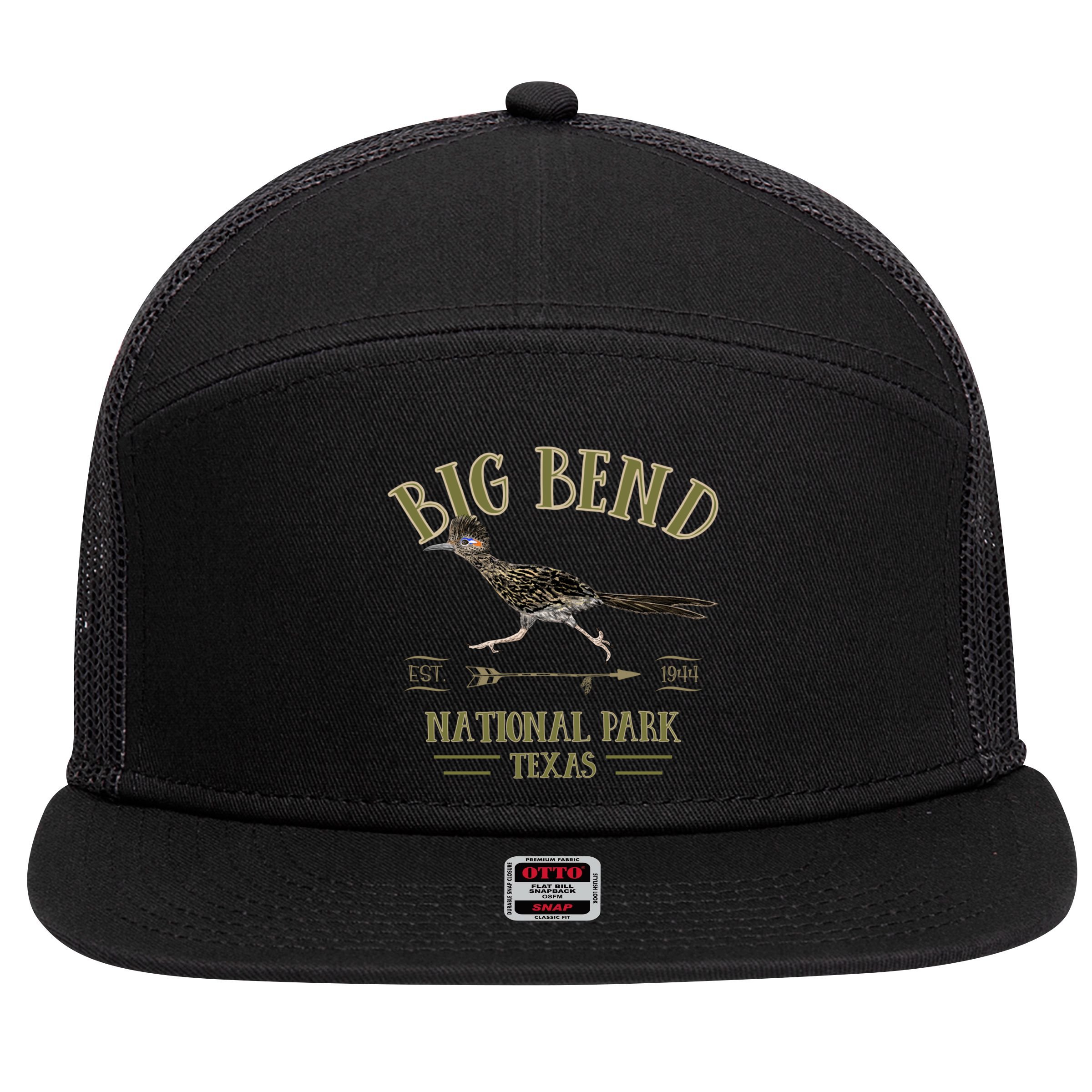 Big Bend National Park Roadrunner Np Texas Tourist Souvenir 7 Panel Mesh Trucker Snapback Hat