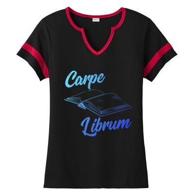 Bibliophile Book Nerd Carpe Librum Gift Ladies Halftime Notch Neck Tee