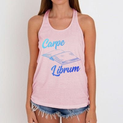 Bibliophile Book Nerd Carpe Librum Gift Women's Knotted Racerback Tank