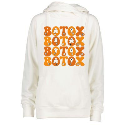 Botox Boo Nurse Halloween Womens Funnel Neck Pullover Hood