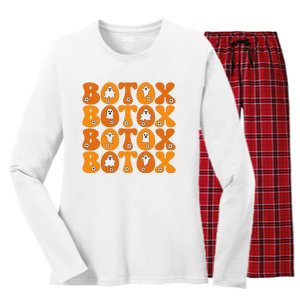 Botox Boo Nurse Halloween Women's Long Sleeve Flannel Pajama Set 