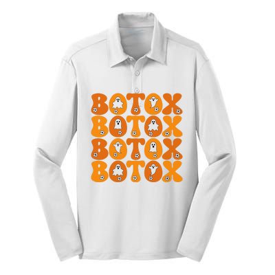 Botox Boo Nurse Halloween Silk Touch Performance Long Sleeve Polo