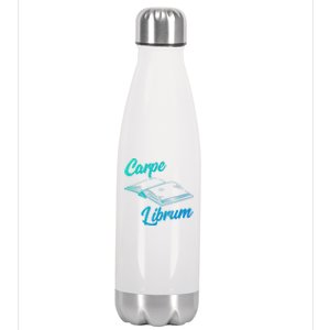 Bibliophile Book Nerd Carpe Librum Gift Stainless Steel Insulated Water Bottle