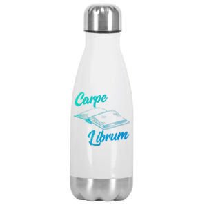 Bibliophile Book Nerd Carpe Librum Gift Stainless Steel Insulated Water Bottle