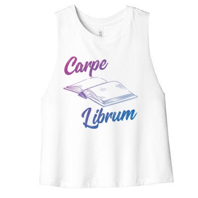 Bibliophile Book Nerd Carpe Librum Gift Women's Racerback Cropped Tank