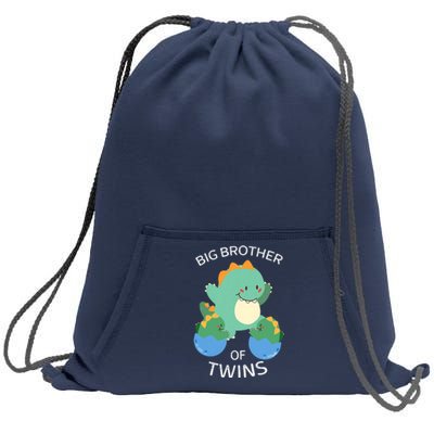 Big Brother Of Twins Dinosaur Twin Sweatshirt Cinch Pack Bag