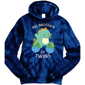 Big Brother Of Twins Dinosaur Twin Tie Dye Hoodie