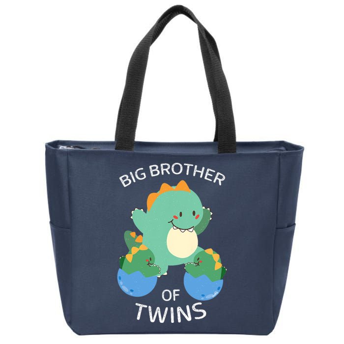 Big Brother Of Twins Dinosaur Twin Zip Tote Bag