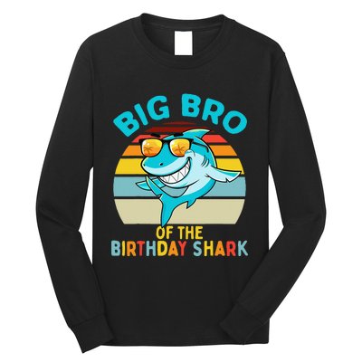 Big Bro of the Shark Birthday Brother Matching Family Long Sleeve Shirt