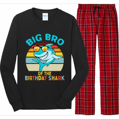 Big Bro of the Shark Birthday Brother Matching Family Long Sleeve Pajama Set