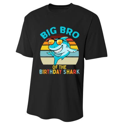 Big Bro of the Shark Birthday Brother Matching Family Performance Sprint T-Shirt