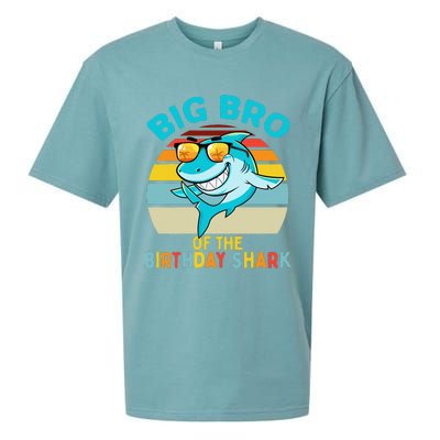 Big Bro of the Shark Birthday Brother Matching Family Sueded Cloud Jersey T-Shirt