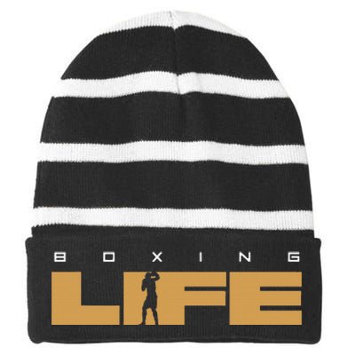 Boxing Striped Beanie with Solid Band