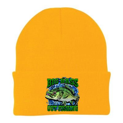 Big Bass Out Fishing Knit Cap Winter Beanie